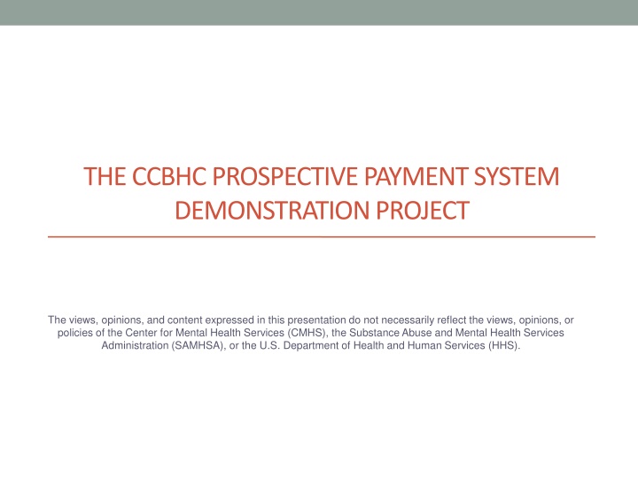 the ccbhc prospective payment system