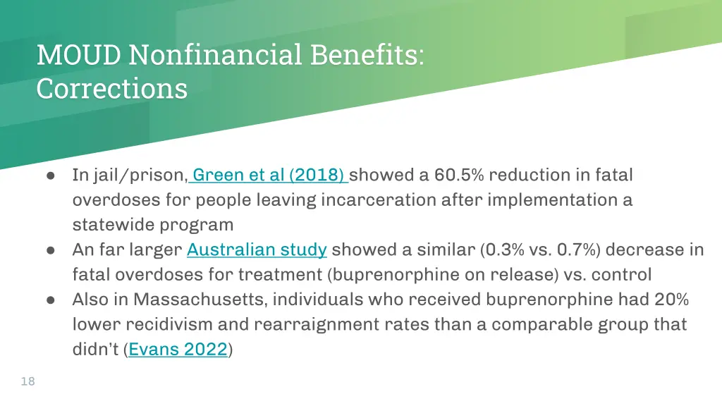 moud nonfinancial benefits corrections