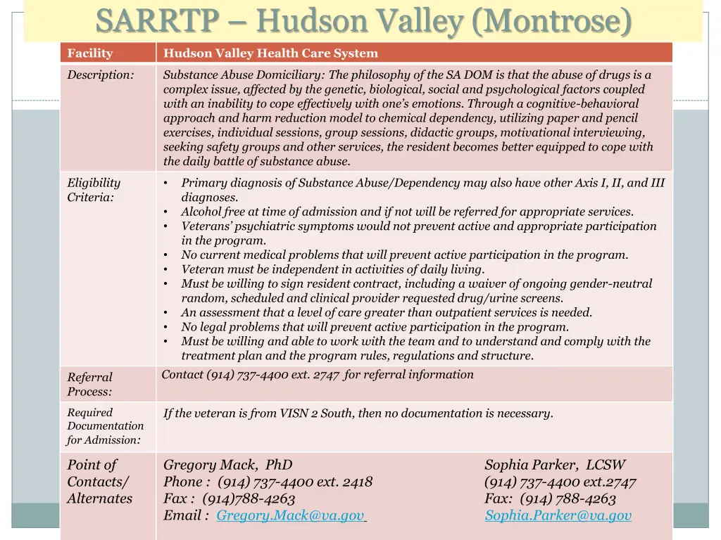 sarrtp hudson valley montrose