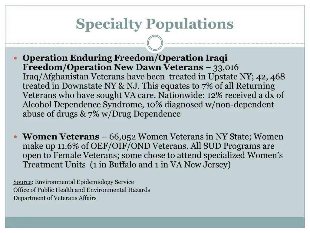 specialty populations