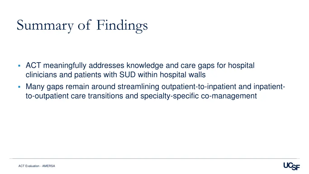 summary of findings