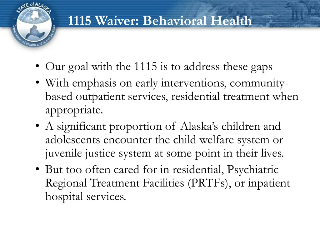 1115 waiver behavioral health 1