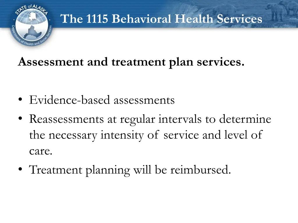 the 1115 behavioral health services