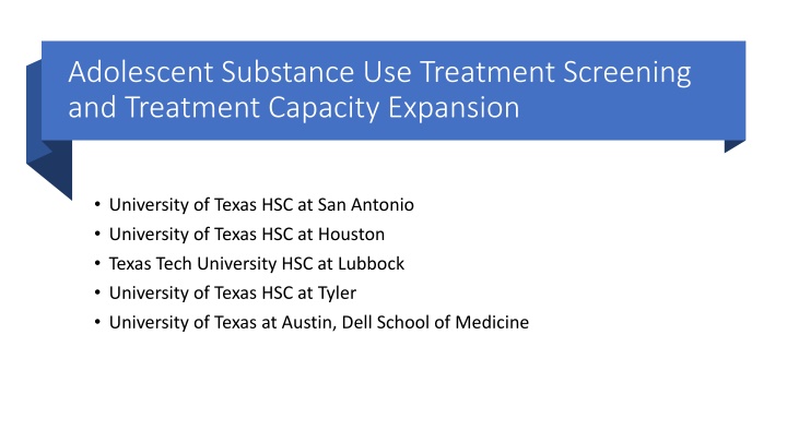 adolescent substance use treatment screening