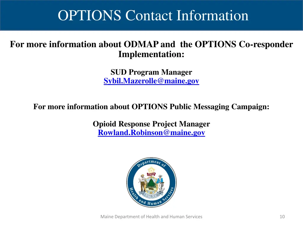 options contact information