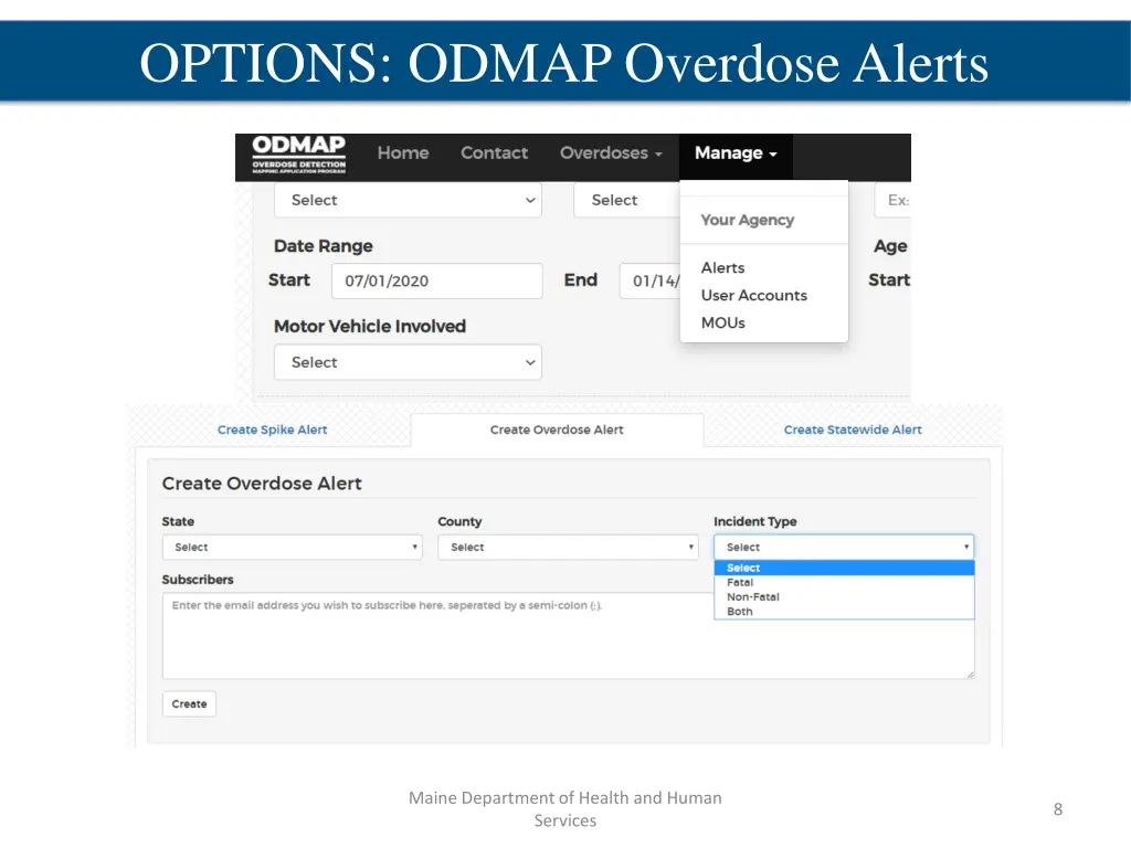 options odmap overdose alerts