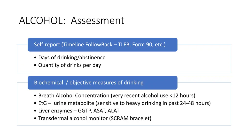 alcohol assessment