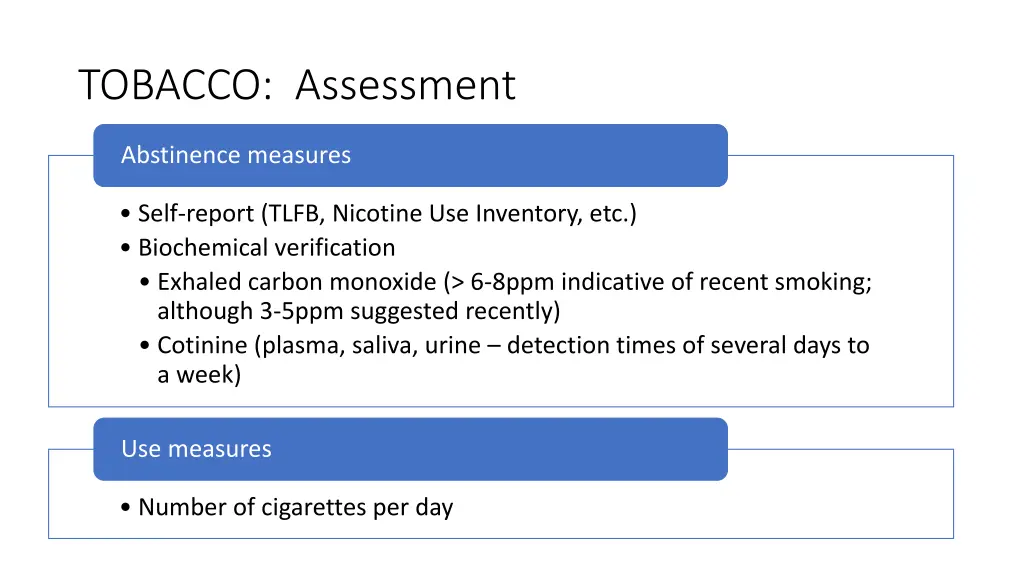 tobacco assessment