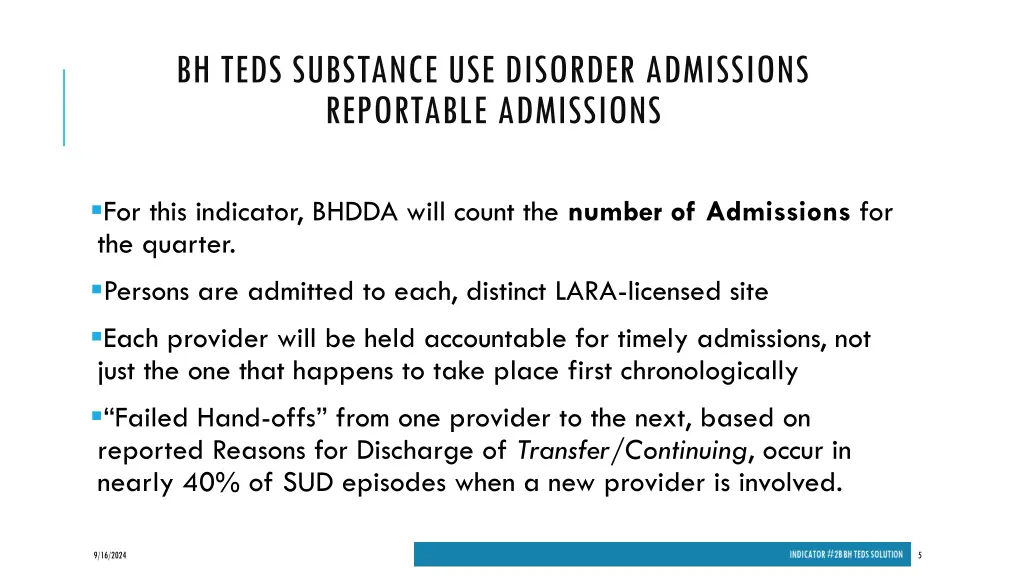 bh teds substance use disorder admissions