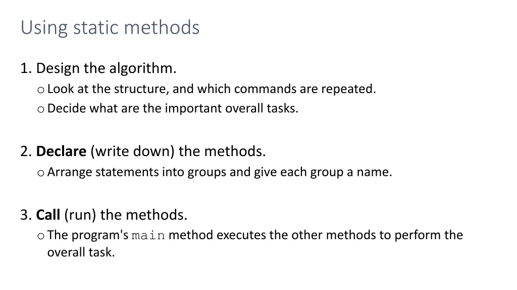 using static methods