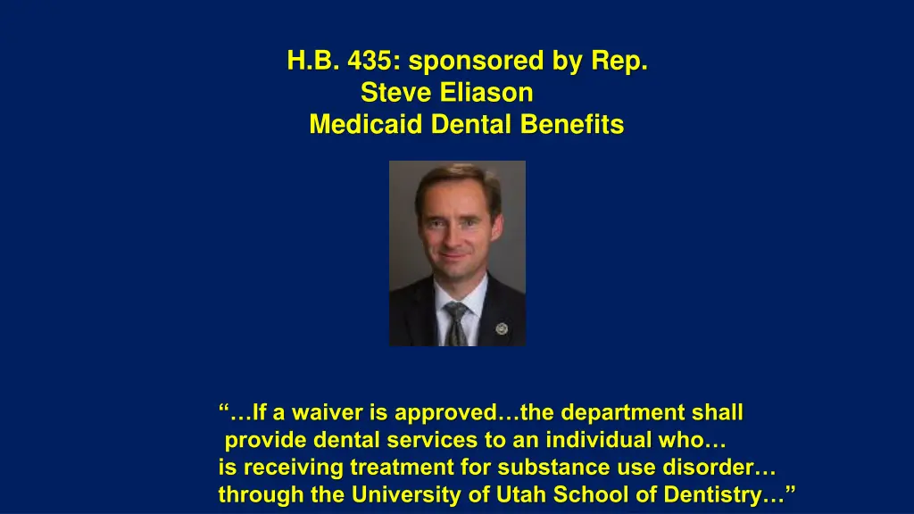 h b 435 sponsored by rep steve eliason medicaid