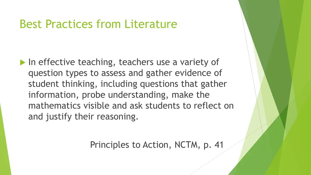 best practices from literature