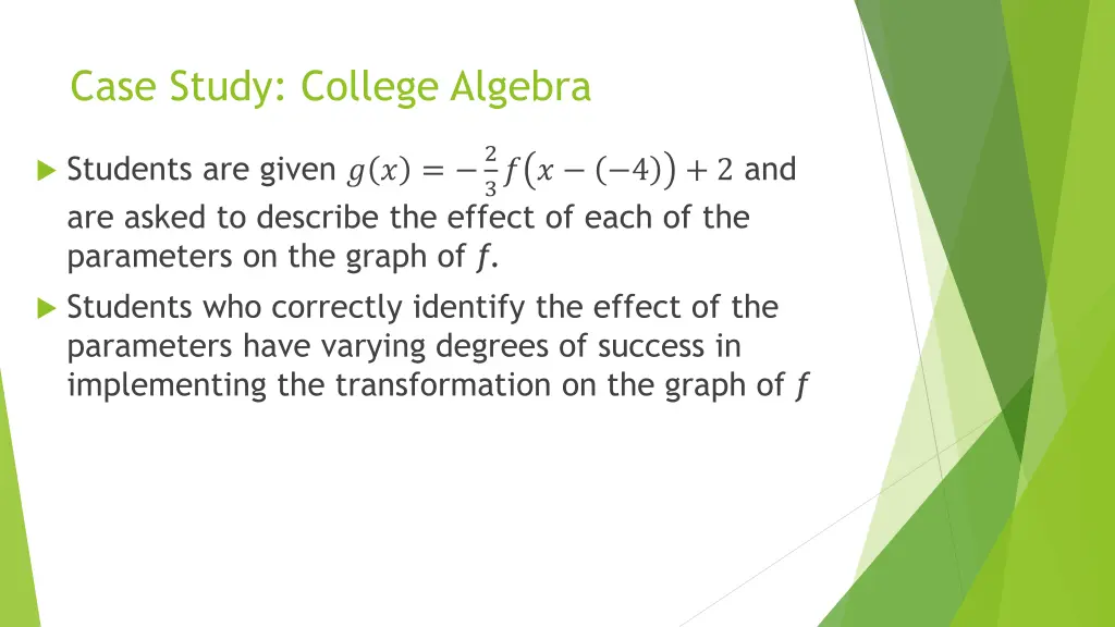 case study college algebra