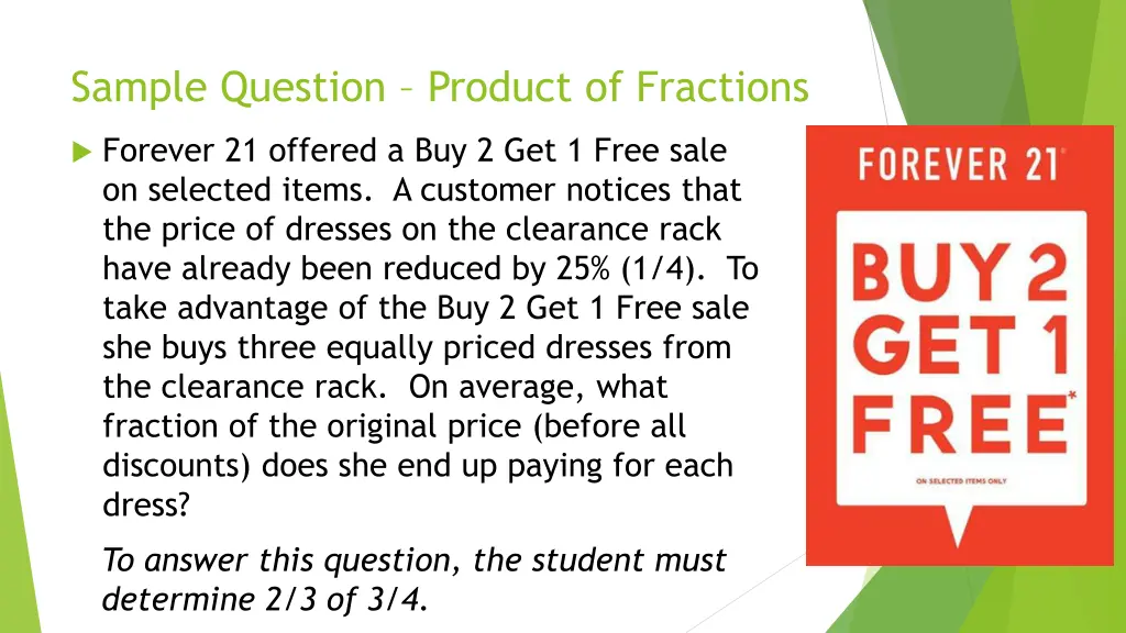 sample question product of fractions 1