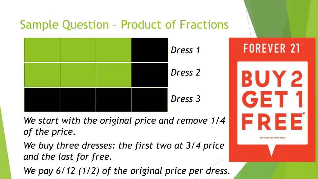 sample question product of fractions 2