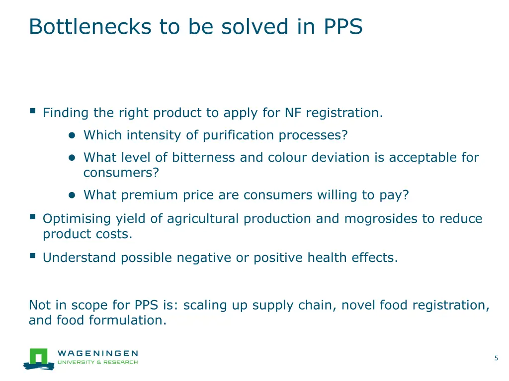 bottlenecks to be solved in pps