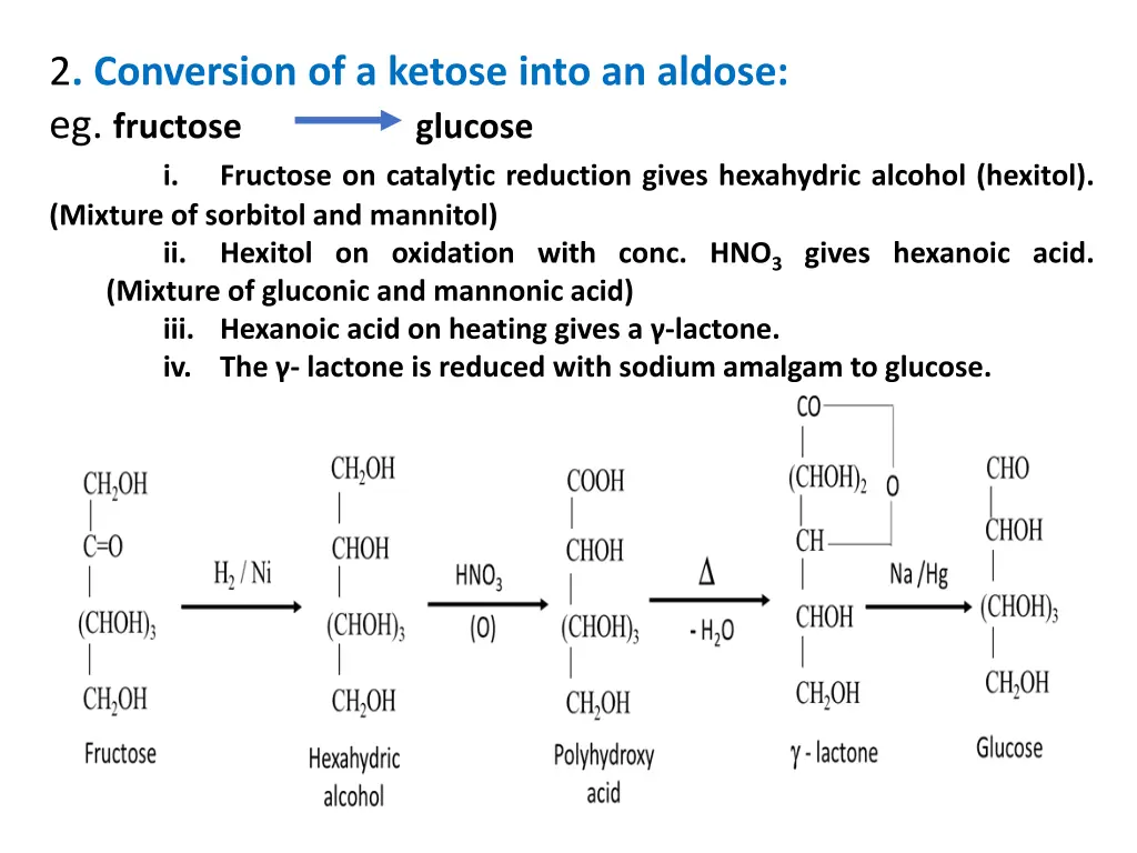 2 conversion of a ketose into an aldose