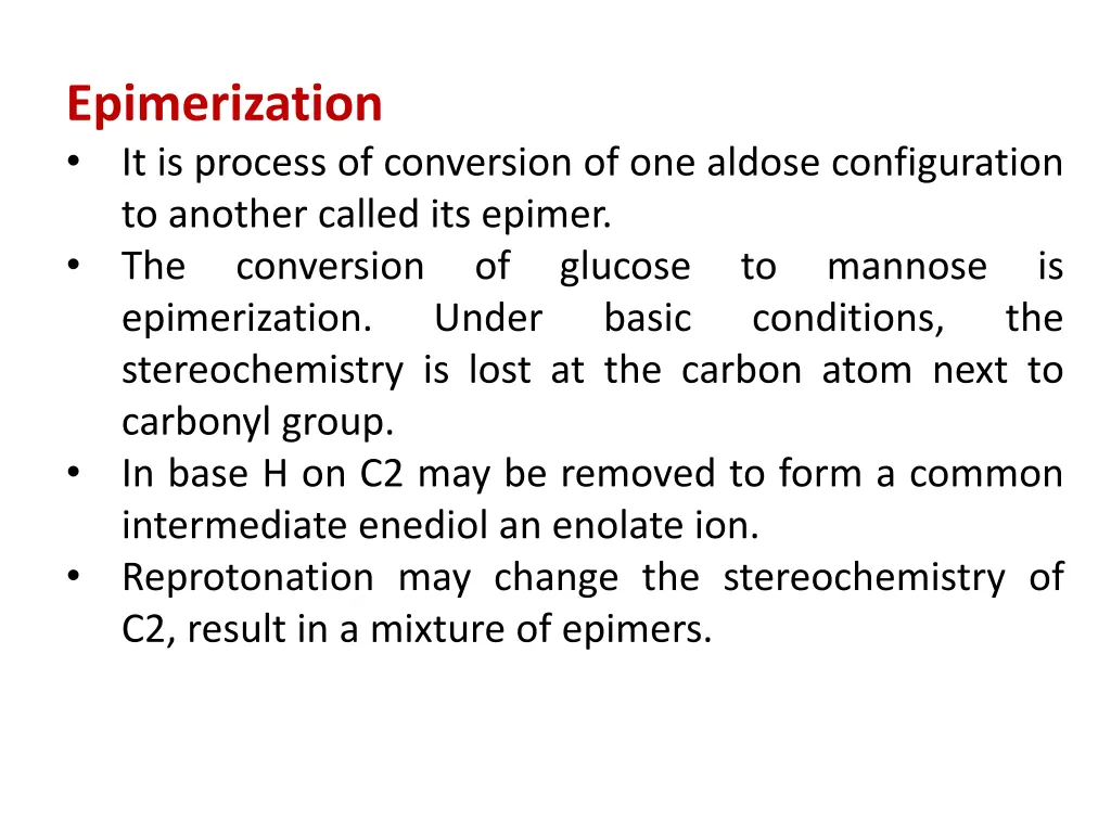 epimerization it is process of conversion