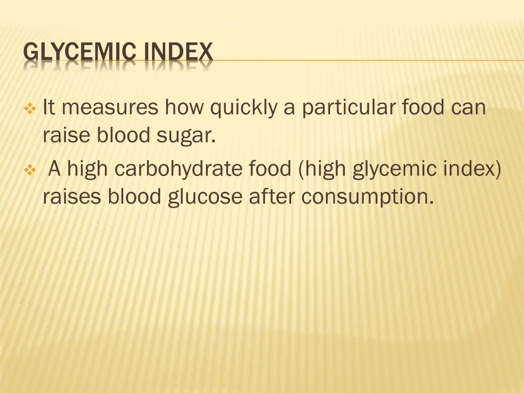 glycemic index