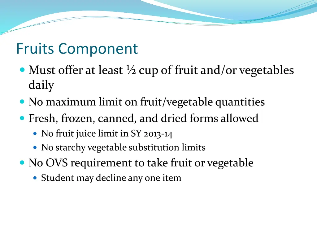 fruits component