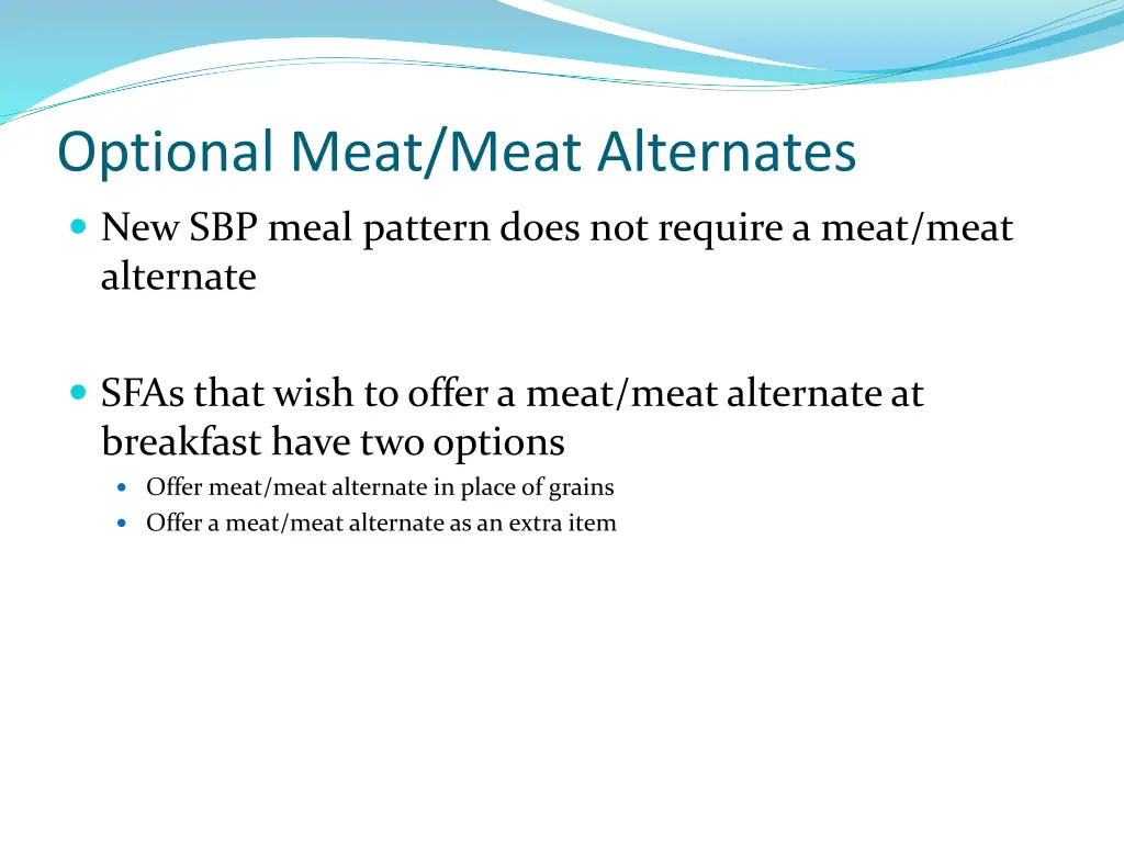 optional meat meat alternates