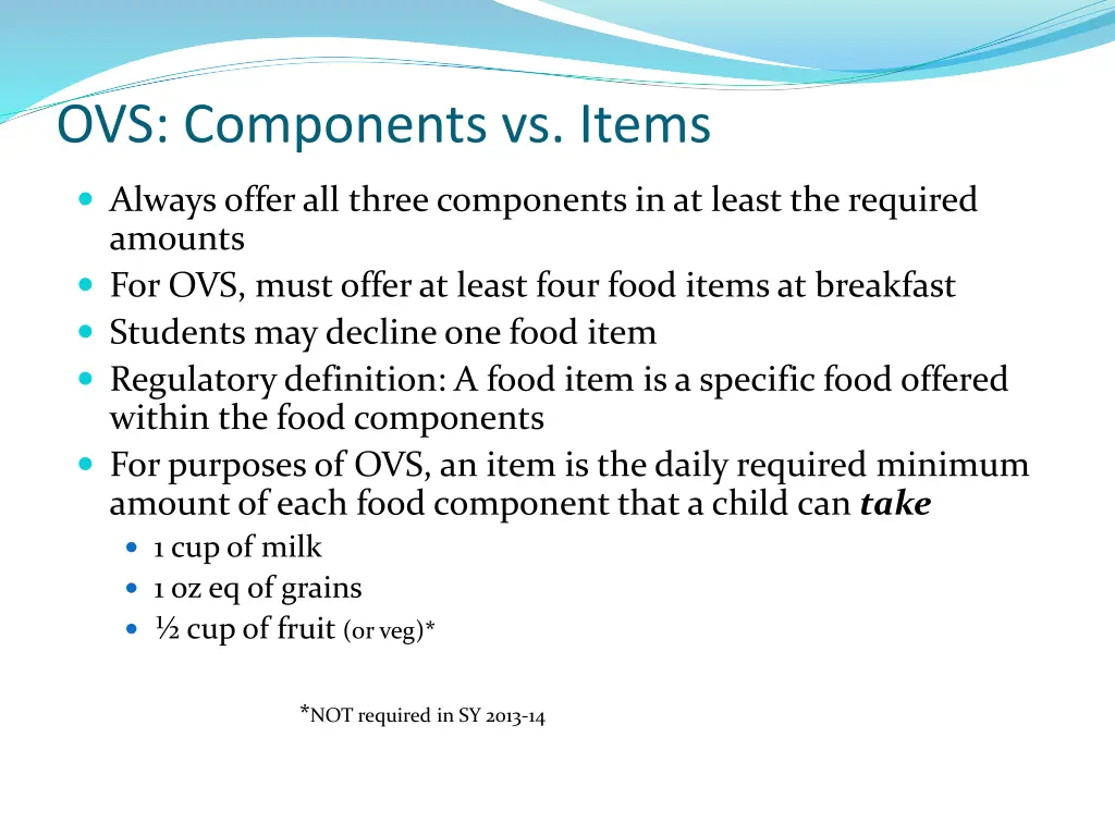 ovs components vs items