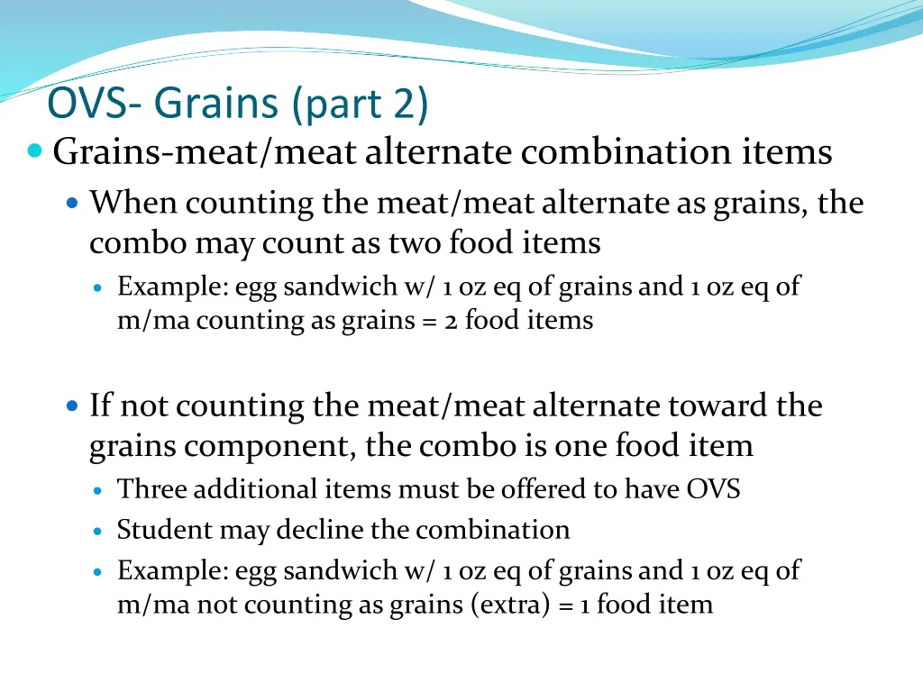 ovs grains part 2 grains meat meat alternate