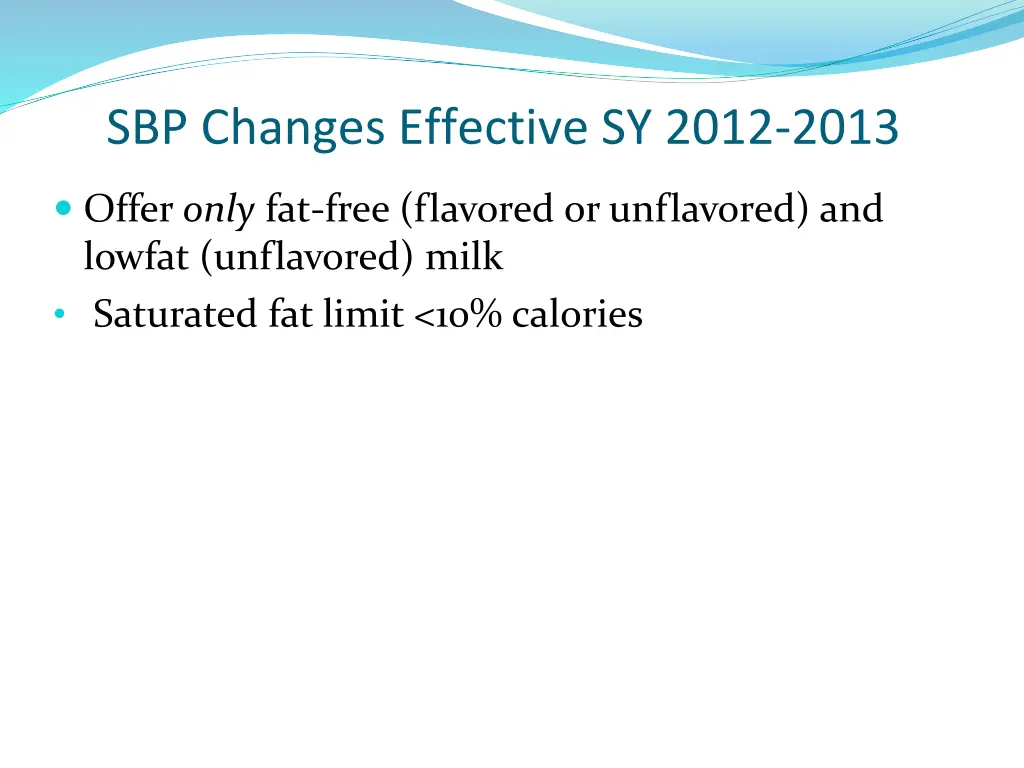 sbp changes effective sy 2012 2013