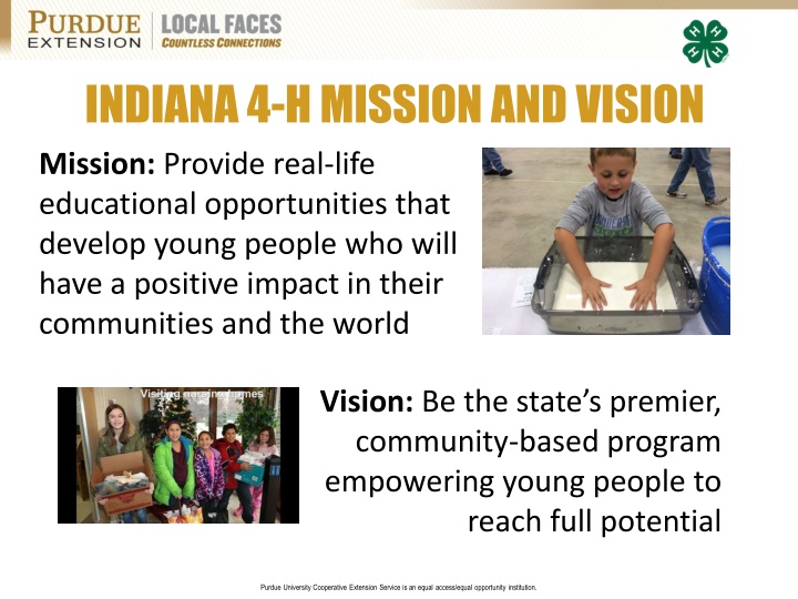 indiana 4 h mission and vision mission provide