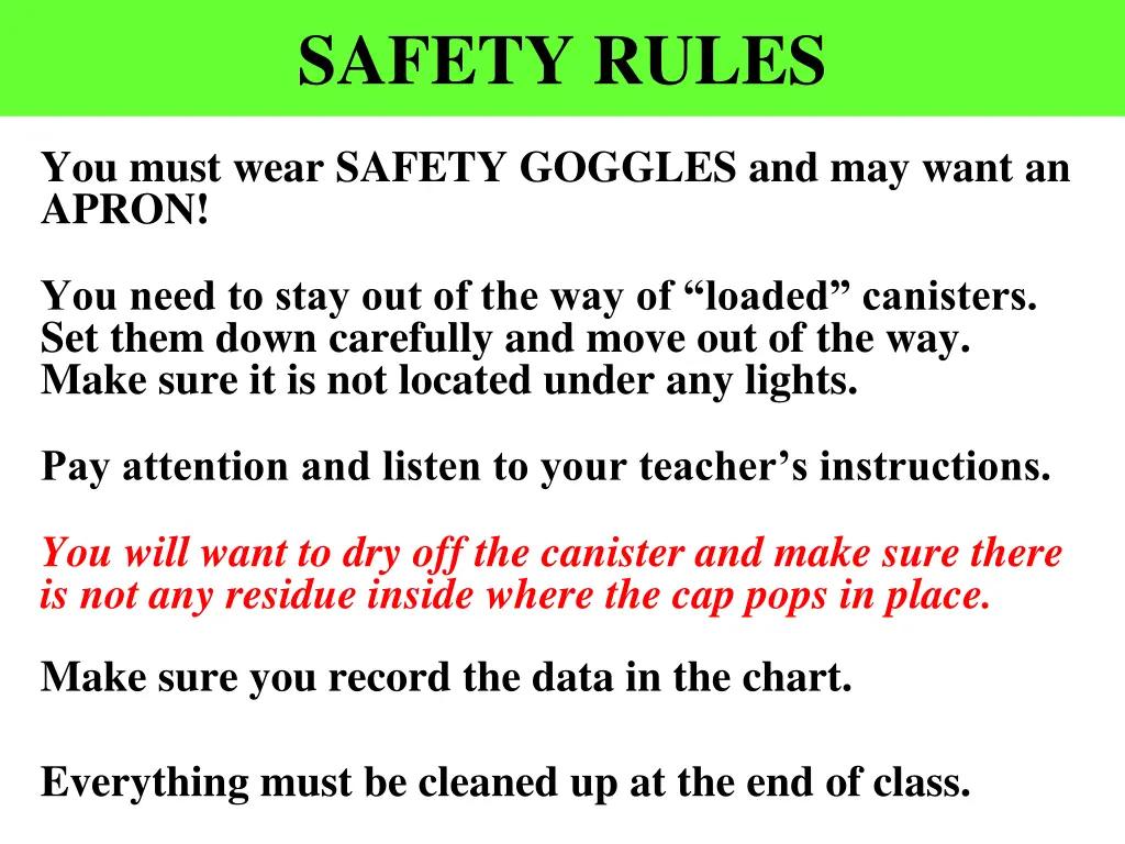 safety rules