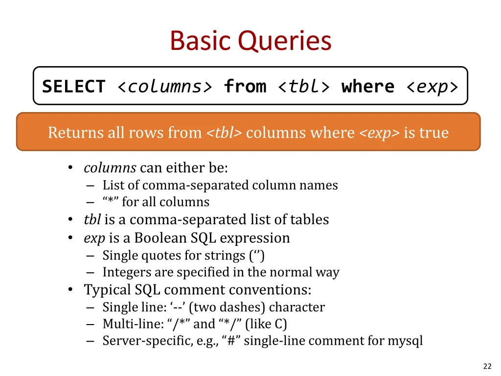 basic queries