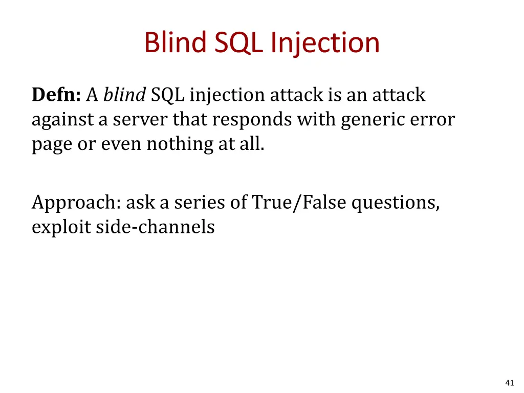 blind sql injection 1