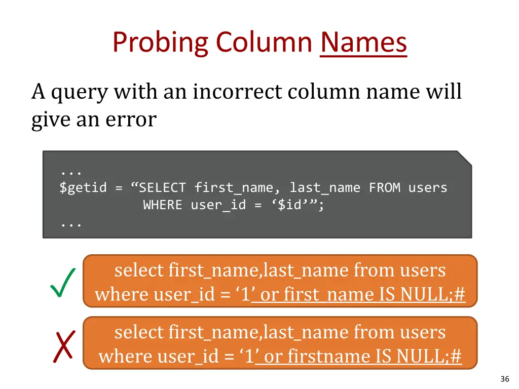 probing column names