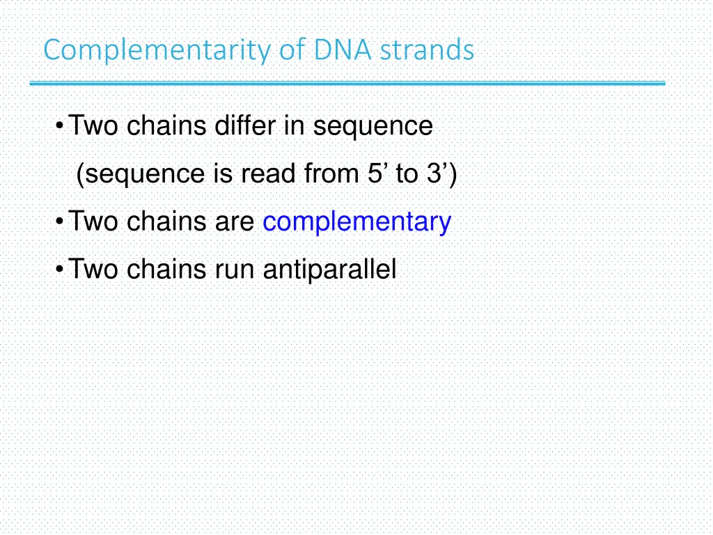 complementarity of dna strands