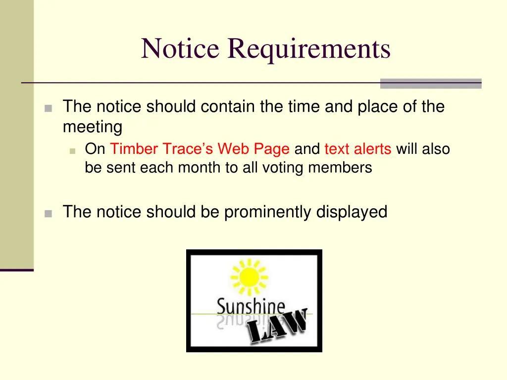 notice requirements