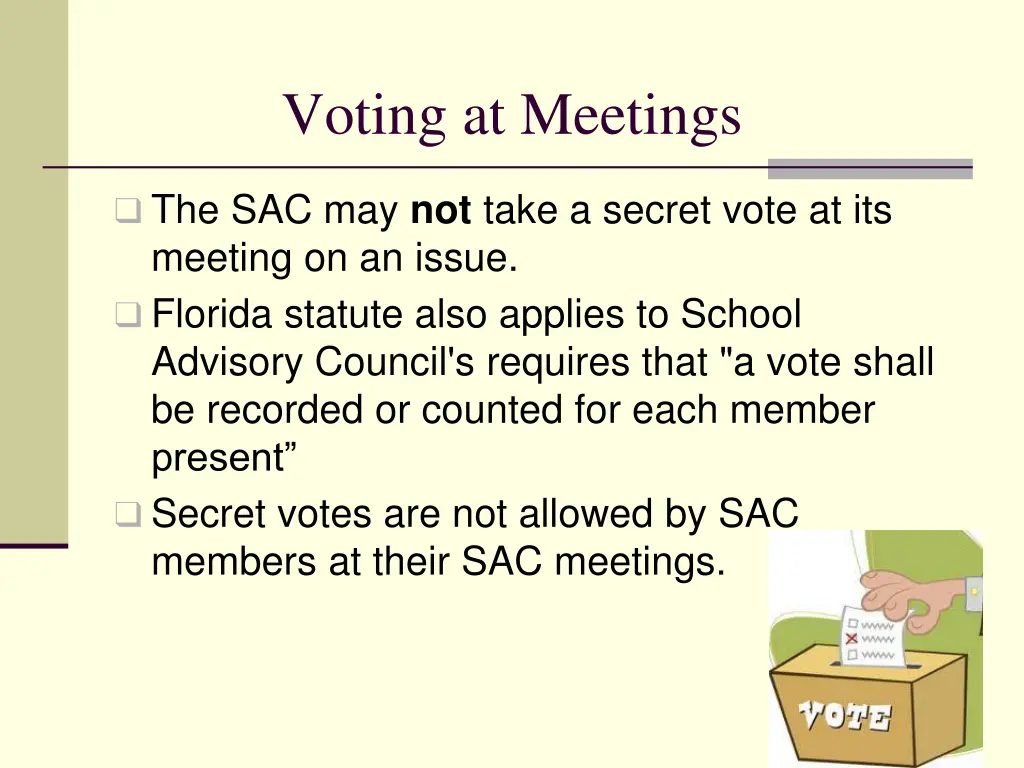 voting at meetings