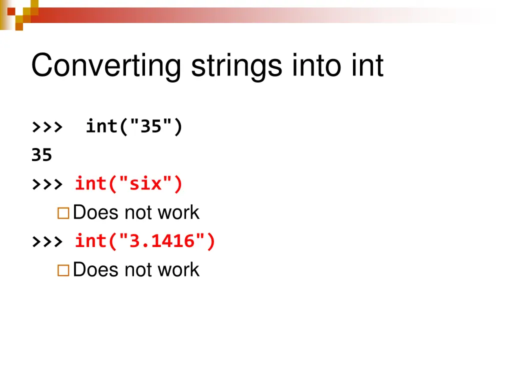 converting strings into int