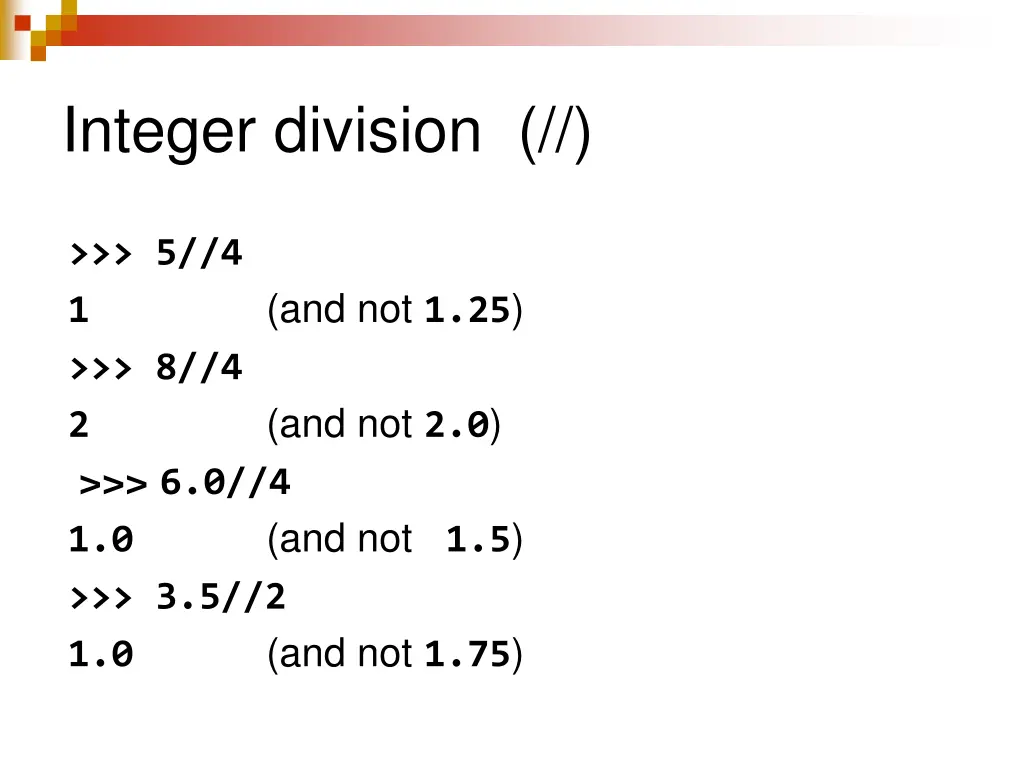 integer division