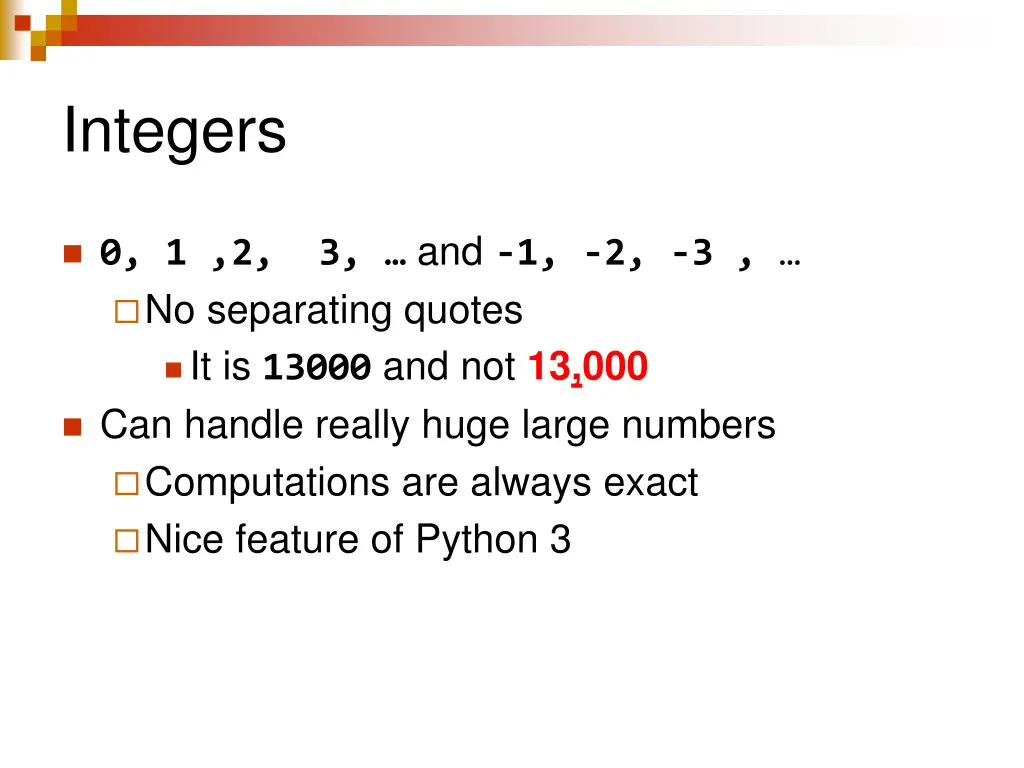 integers