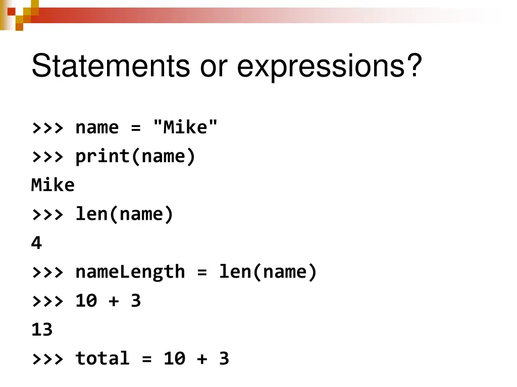 statements or expressions