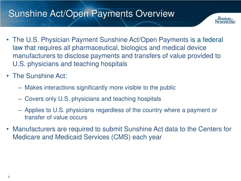 sunshine act open payments overview