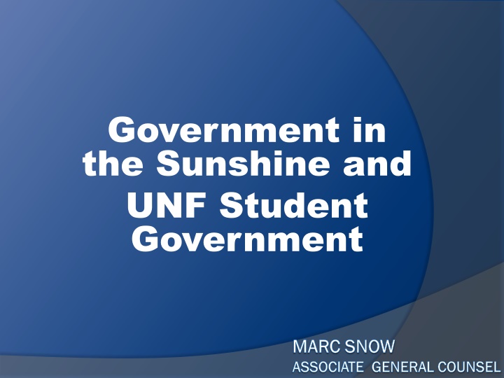 government in the sunshine and unf student