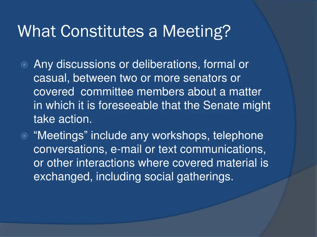 what constitutes a meeting