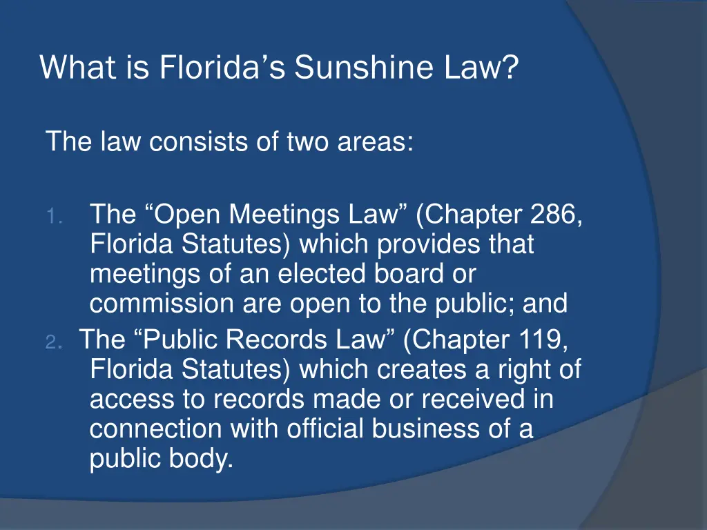 what is florida s sunshine law