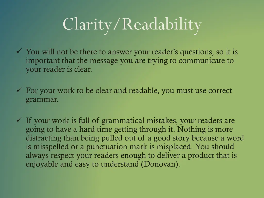 clarity readability