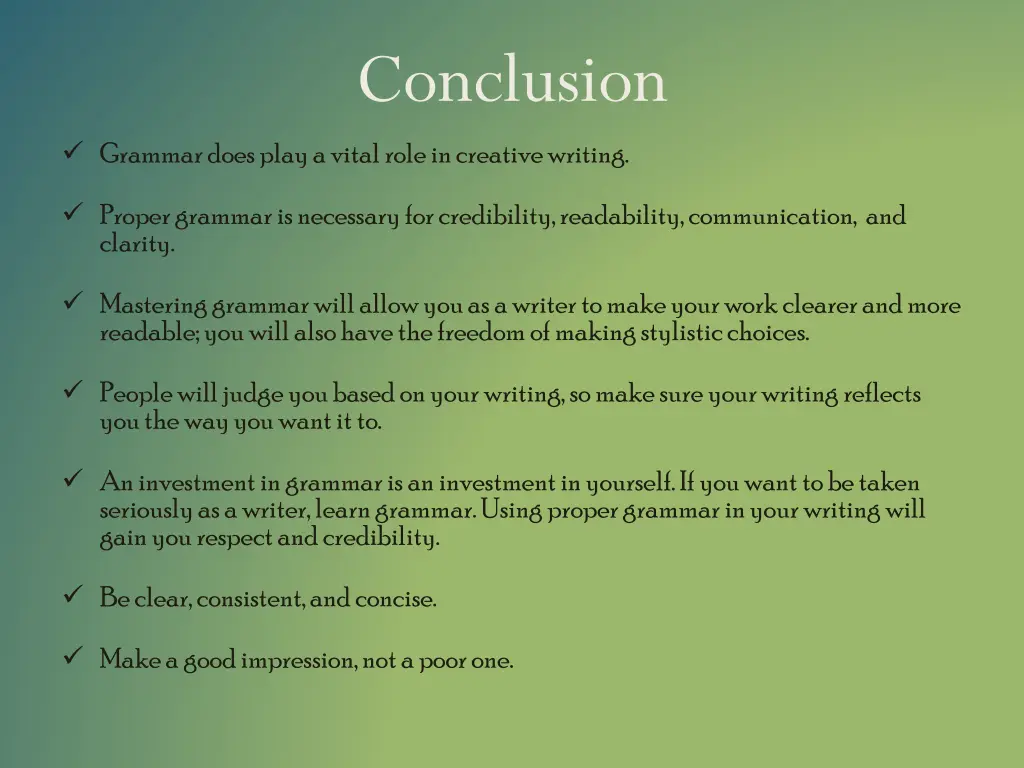 conclusion