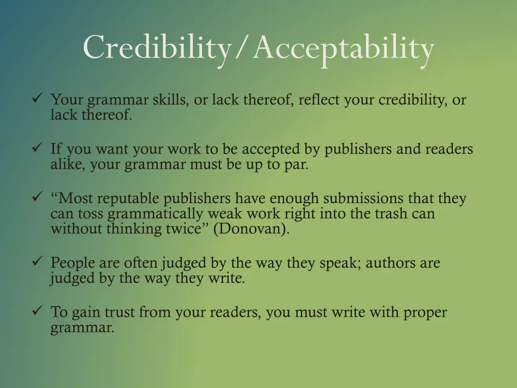 credibility acceptability