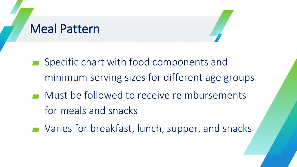 meal pattern meal pattern 1