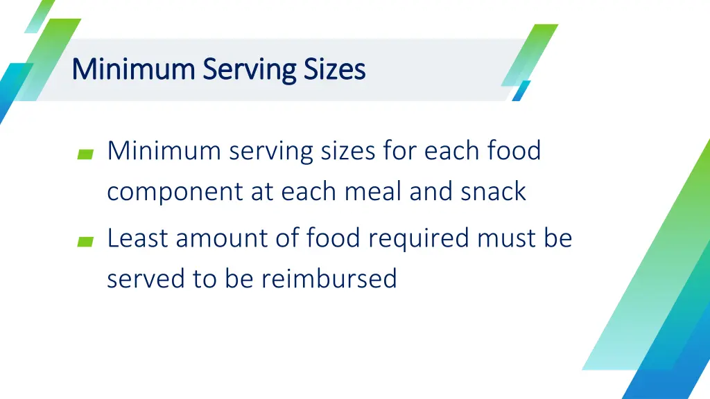 minimum serving sizes minimum serving sizes