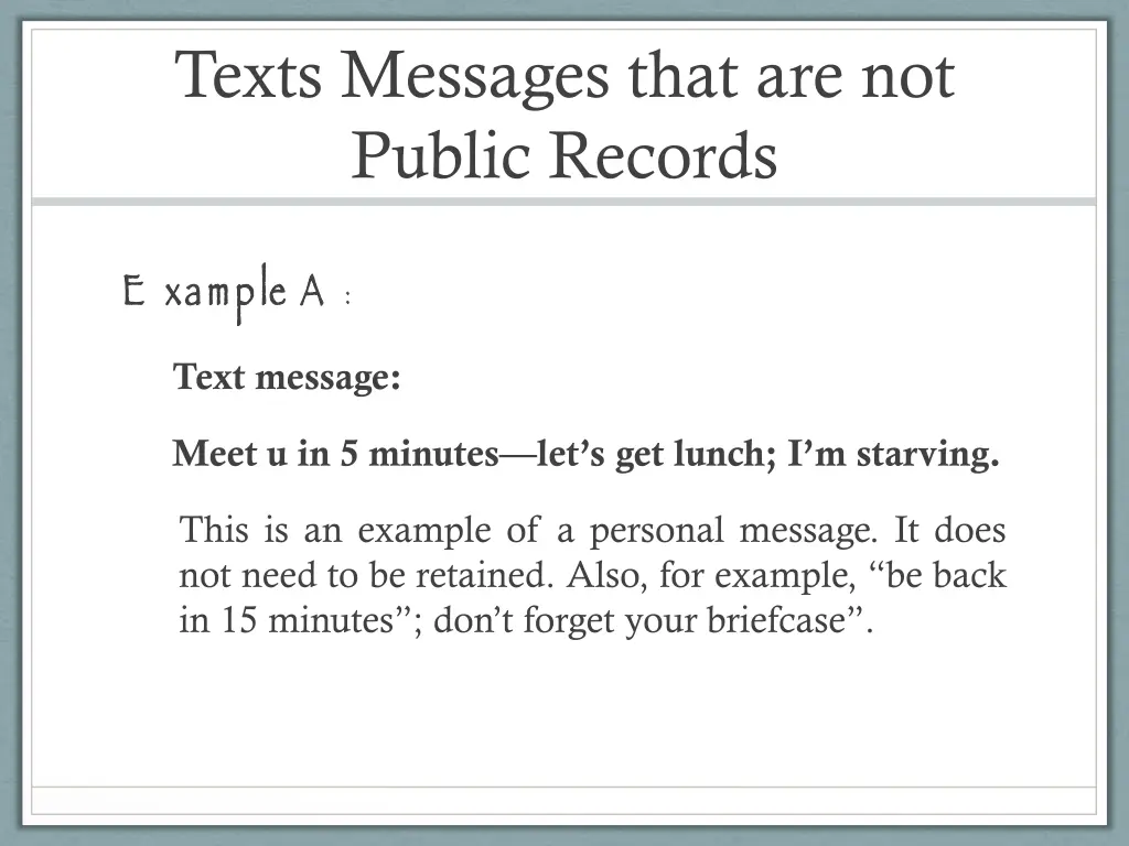 texts messages that are not public records